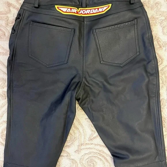 NWT CACTUS JACK x NIKE JORDAN Travis Scott Black Leather Pants: US Size 6